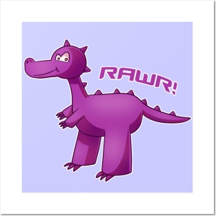 Purple T-Rex Posters and Art